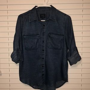 Sparkle Denim-Blue Button Down